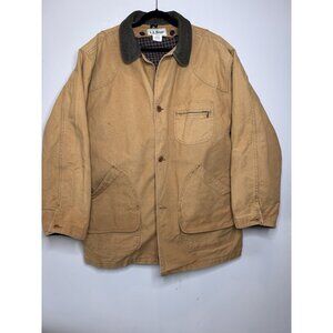 VTG LL Bean Lined Canvas Chore Field Barn Coat Jacket Made USA H148 Men XL Tall